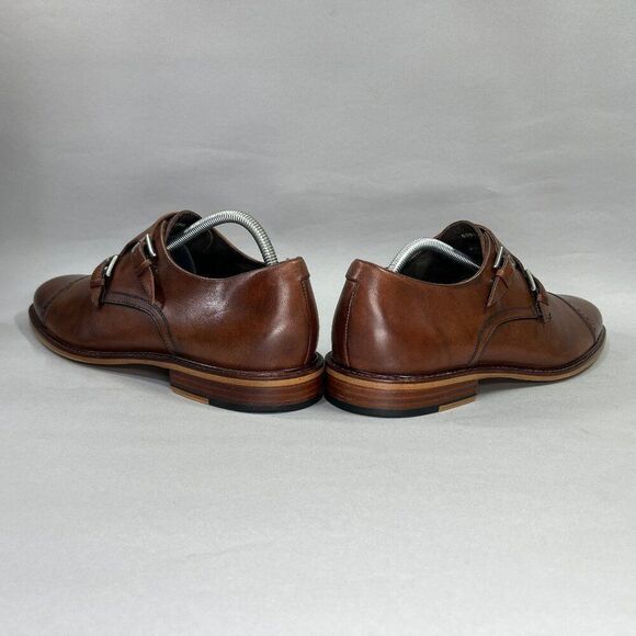 Joseph Abboud Glenn Monkstrap Cap Toe Brown Leather Oxfrod‎ Derby Dress Shoes main image 4